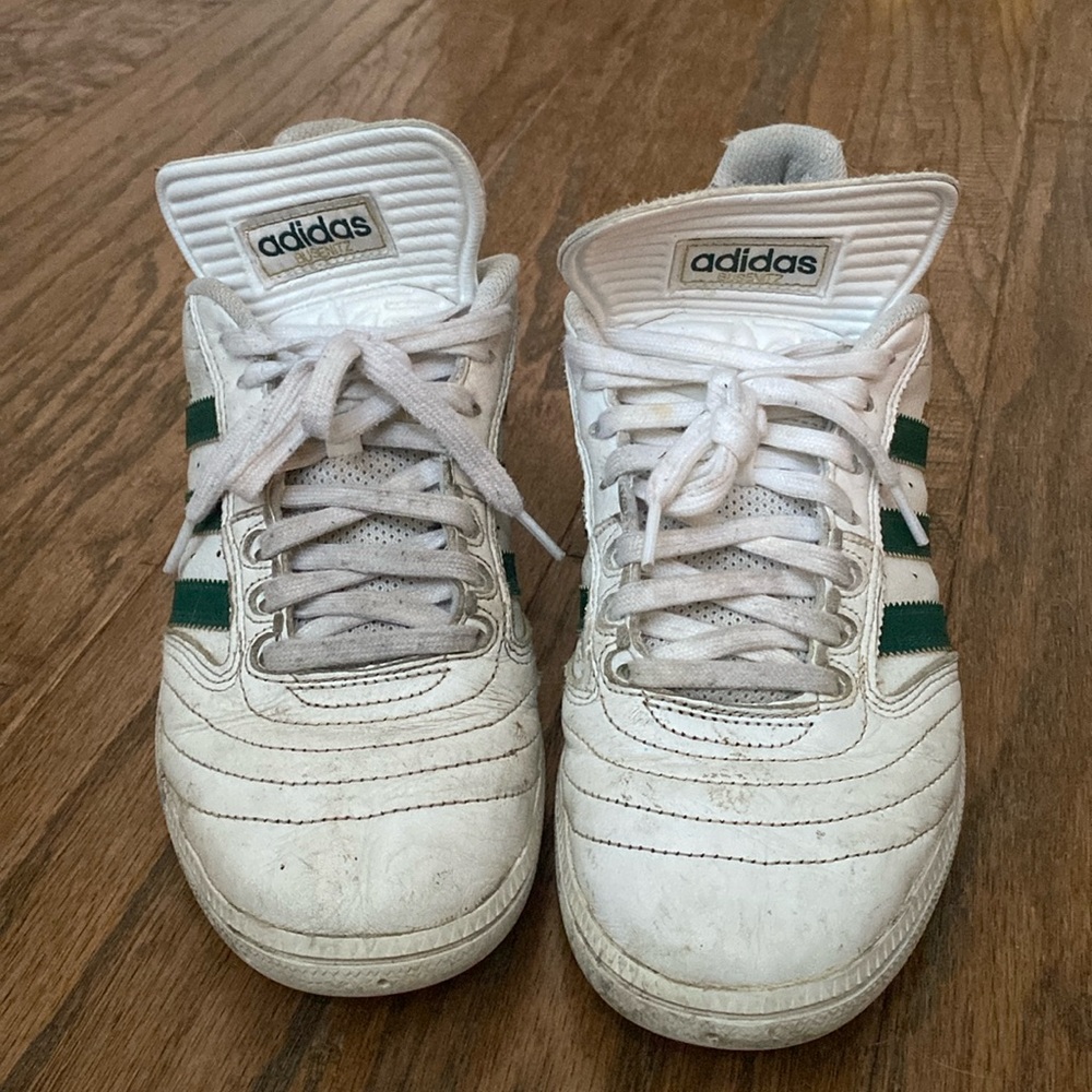 Adidas Busenitz white with green stripes US size 10.5, FR 44.5 in good s…